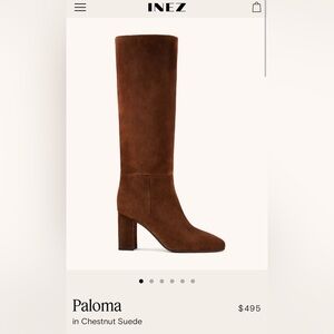 Inez suede boots size 9 Paloma chestnut suede